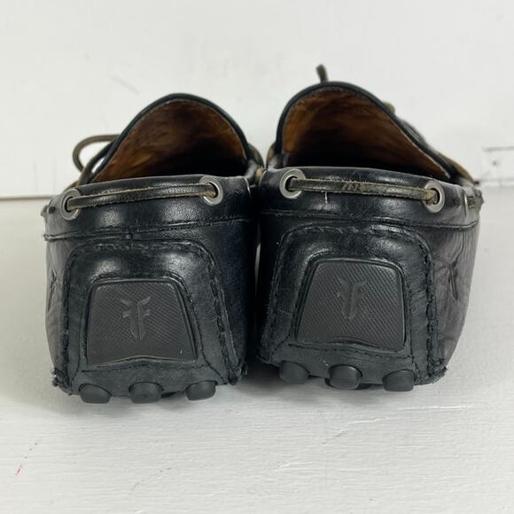 Frye Loafers Mens Size 10.5 Russe Black Woven Leather Slip On Casual Shoes main image 8